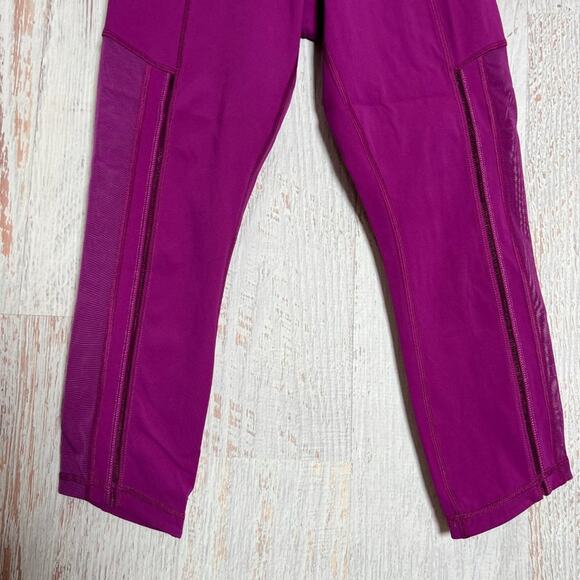 Lululemon Hot To Street Crop Legging SIZE 4 Regal Plum Full-On Luxtreme Mesh - Picture 13 of 13